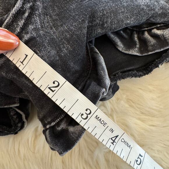 Joe's Jeans Acid Wash High Waist Denim Ruffle Paperbag Shorts 10 - Picture 9 of 12